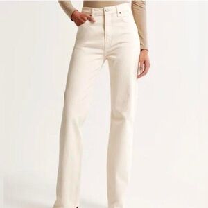 Cream Abercrombie & Fitch The 90’s Straight Ultra High Rise Jeans